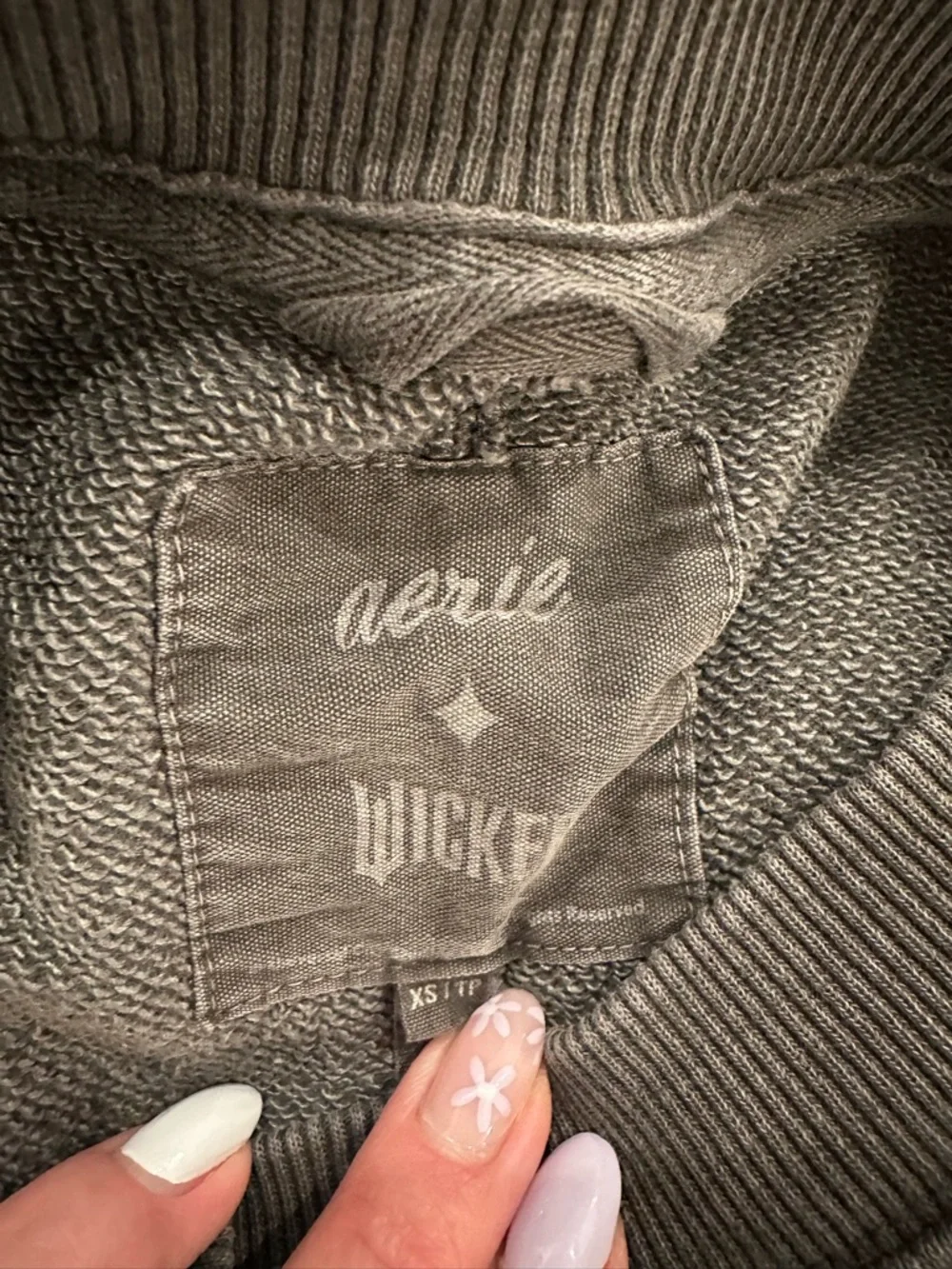 aerie Charcoal Crewneck Sweatshirt with 'Wicked' Logo - Picture 3 of 3